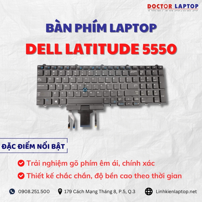 Cung cap thay ban phim laptop Dell Latitude 5550 chinh hang gia tot nhat