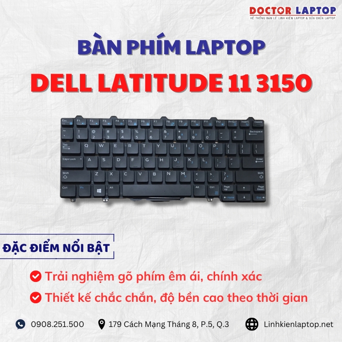 Cung cap thay ban phim laptop Dell Latitude 11 3150 chinh hang gia tot nhat