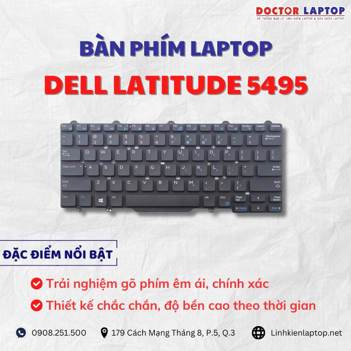 Cung cap thay ban phim laptop Dell Latitude 5495 chinh hang gia tot nhat