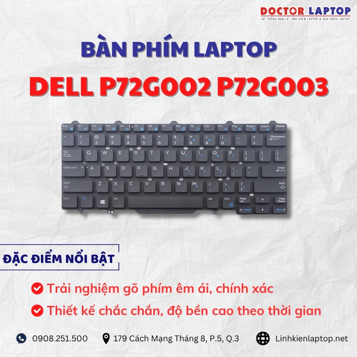 Cung cap thay ban phim laptop Dell P72G002 P72G003 chinh hang gia tot nhat