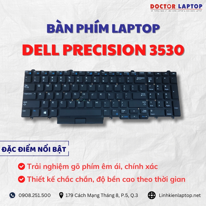 Cung cap thay ban phim laptop Dell Precision 3530 chinh hang gia tot nhat