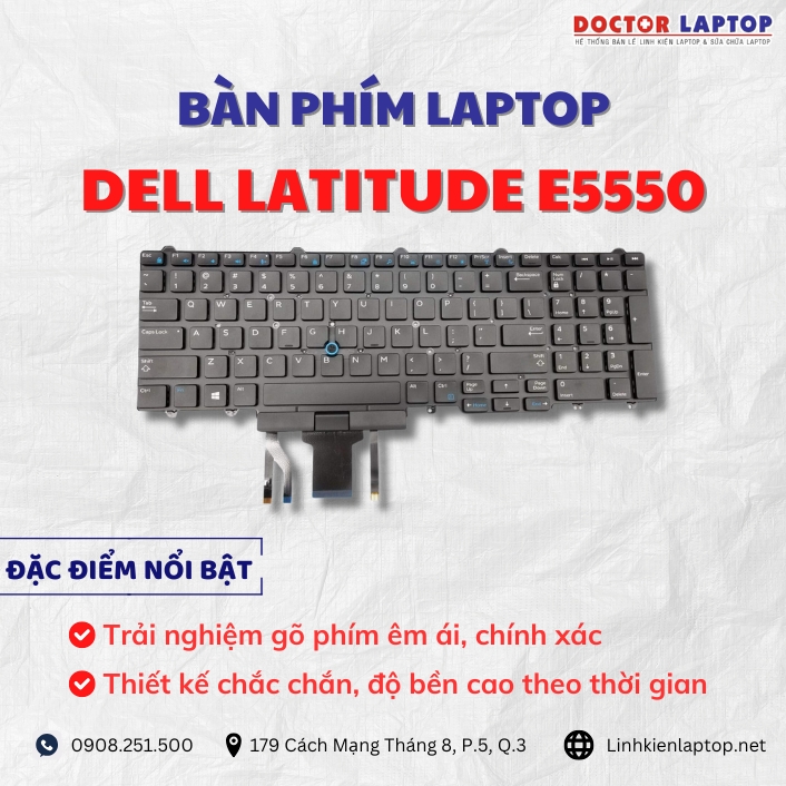 Cung cap thay ban phim laptop Dell Latitude E5550 chinh hang gia tot nhat