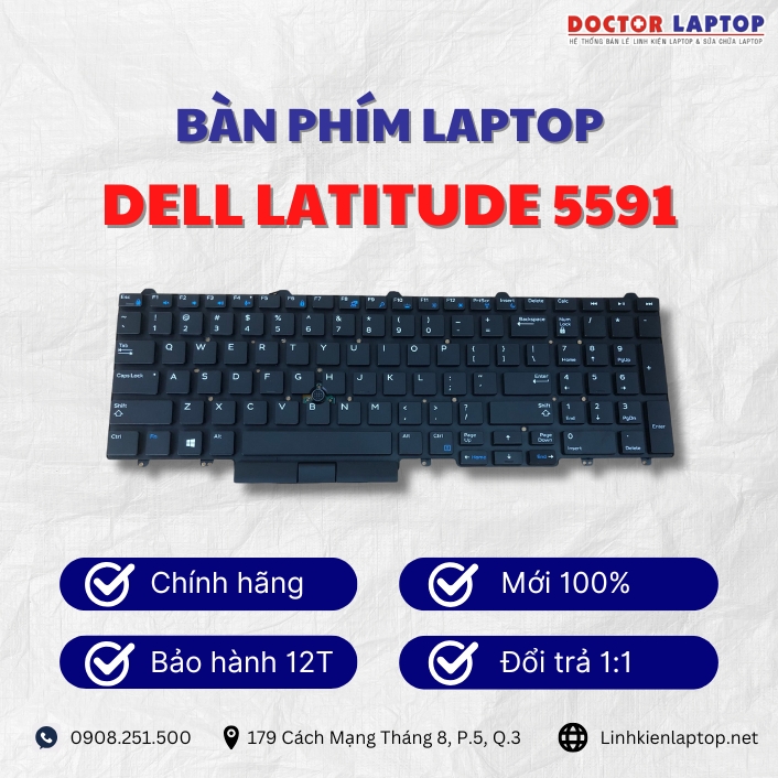 Gioi thieu ve ban phim laptop Dell Latitude 5591