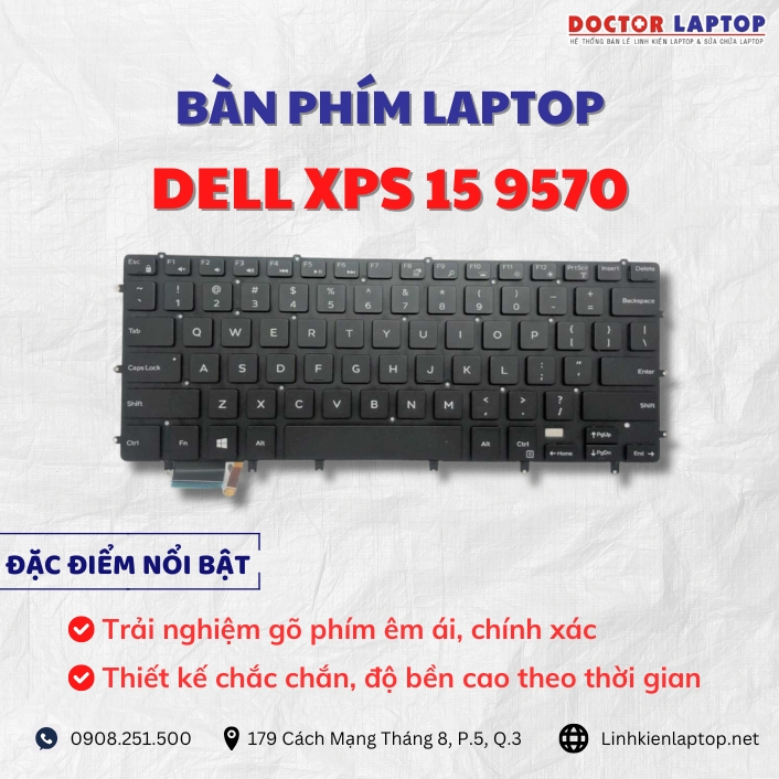 Cung cap thay ban phim laptop Dell XPS 15 9570 chinh hang gia tot nhat