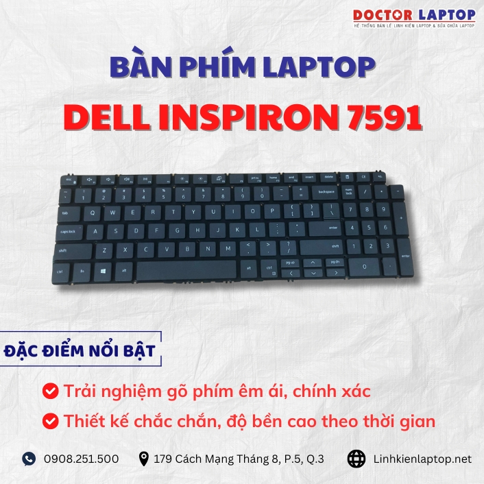 Cung cap thay ban phim laptop Dell Inspiron 7591 chinh hang gia tot nhat