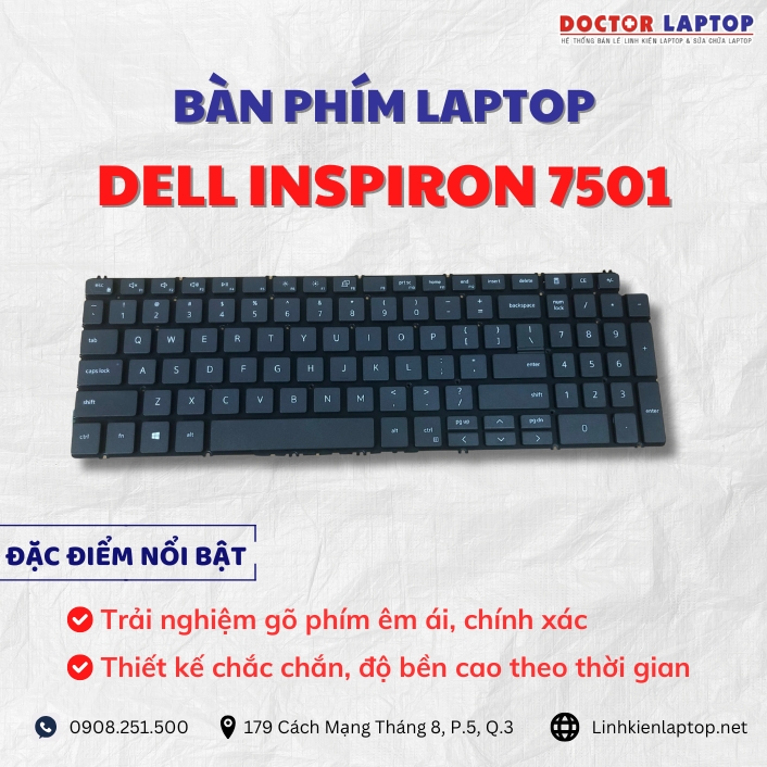 Cung cap thay ban phim laptop Dell Inspiron 7501 chinh hang gia tot nhat
