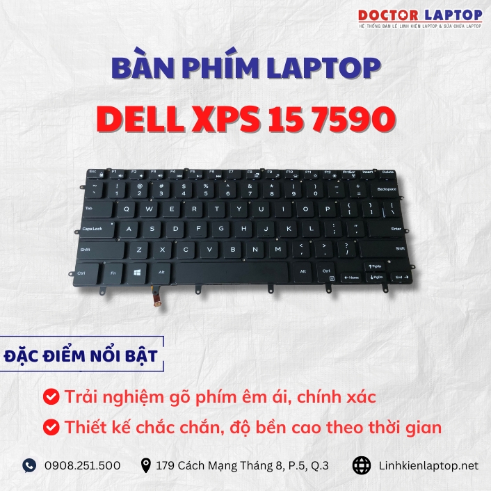 Cung cap thay ban phim laptop Dell XPS 15 7590 chinh hang gia tot nhat