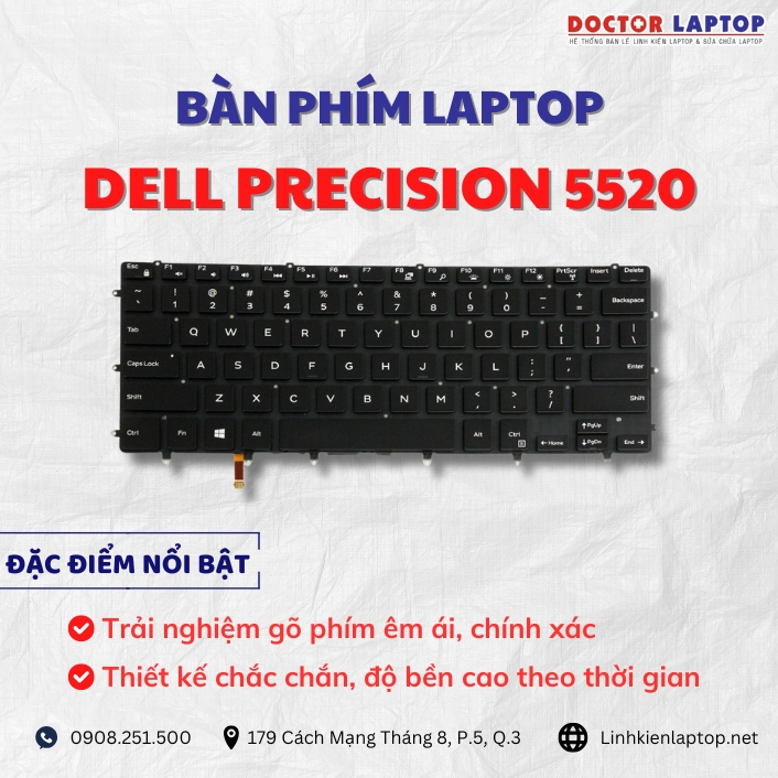Cung cap thay ban phim laptop Dell Precision 5520 chinh hang gia tot nhat