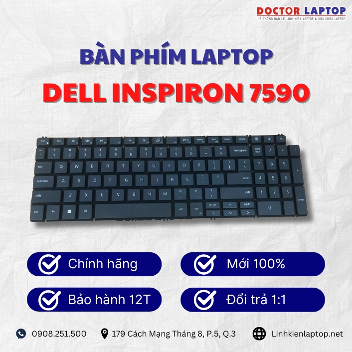 Gioi thieu ve ban phim laptop Dell Inspiron 7590