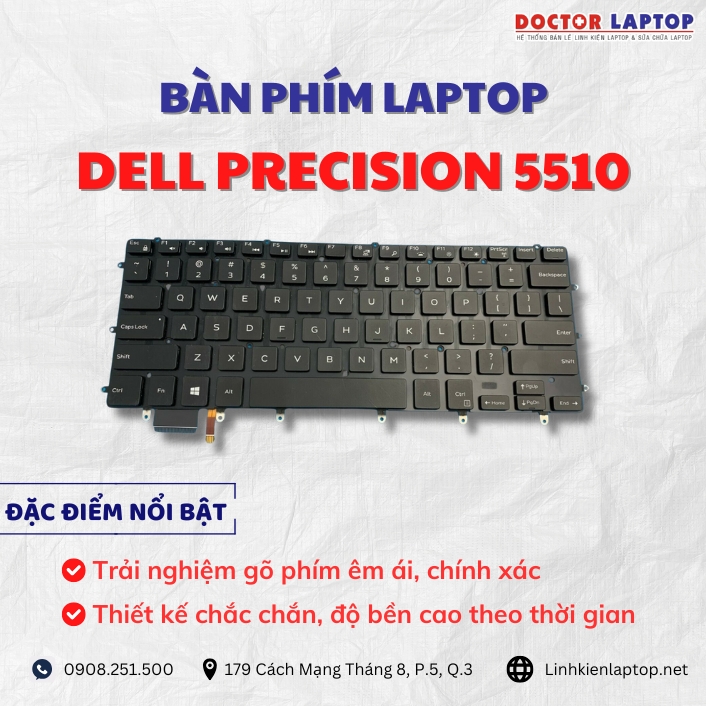 Cung cap thay ban phim laptop Dell Precision 5510 chinh hang gia tot nhat