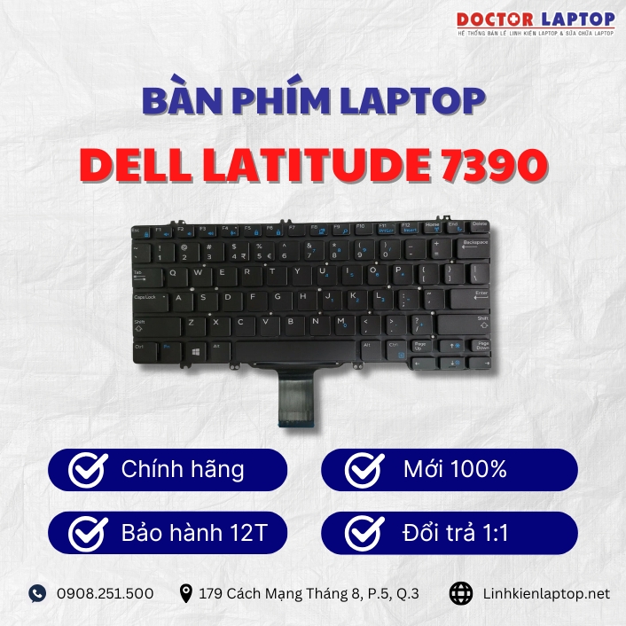 Gioi thieu ve ban phim laptop Dell Latitude 7390
