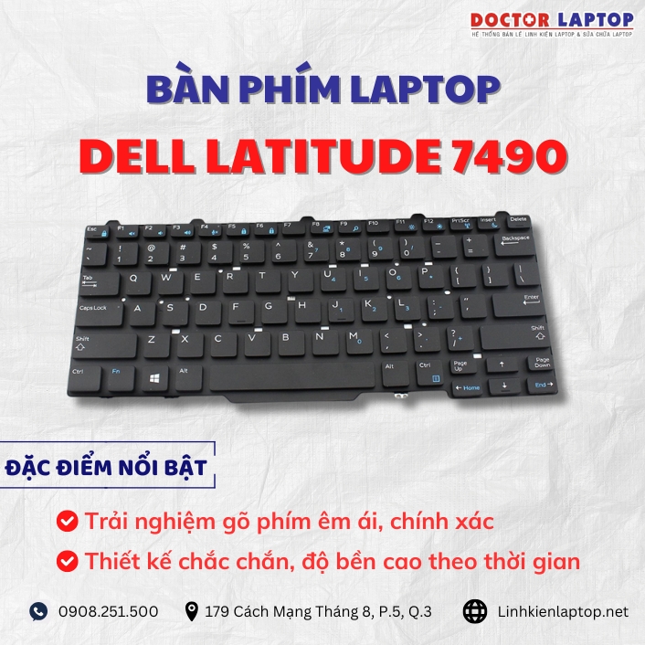 Cung cap thay ban phim laptop Dell Latitude 7490 chinh hang gia tot nhat