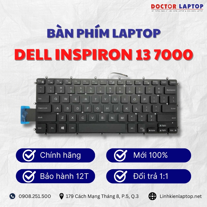 Gioi thieu ve ban phim laptop Dell Inspiron 13 7000