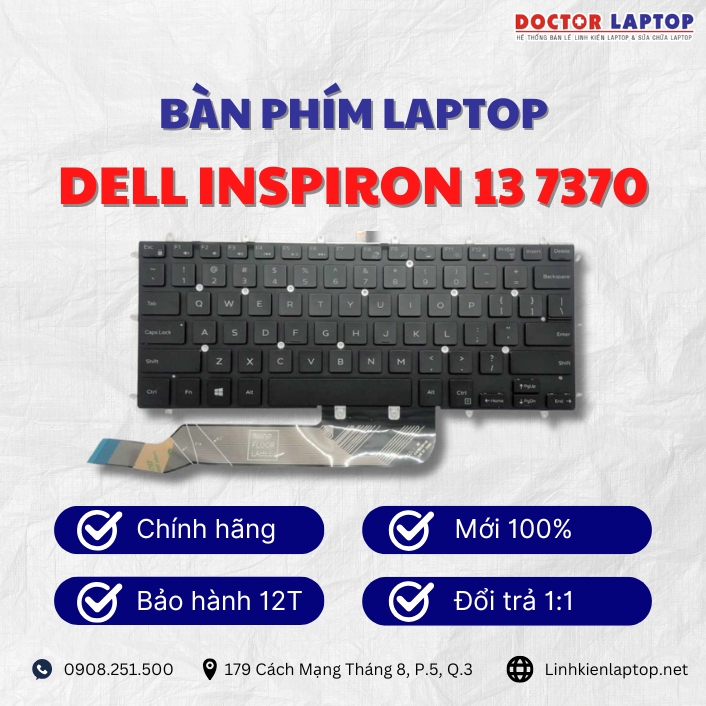 Gioi thieu ve ban phim laptop Dell Inspiron 13 7370