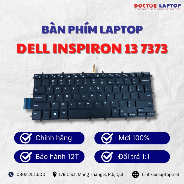 Gioi thieu ve ban phim laptop Dell Inspiron 13 7373