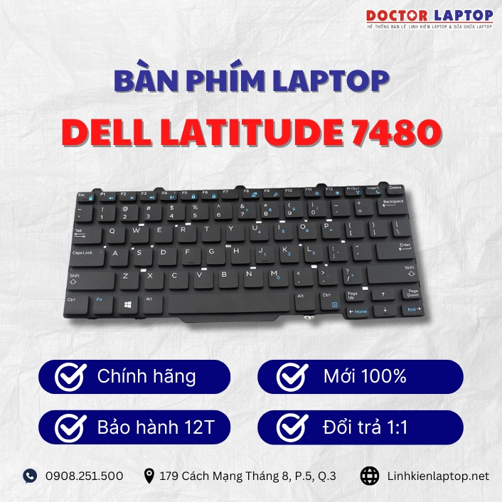 Gioi thieu ve ban phim laptop Dell Latitude 7480