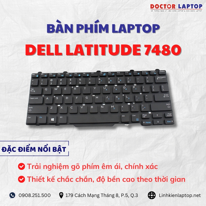 Cung cap thay ban phim laptop Dell Latitude 7480 chinh hang gia tot nhat