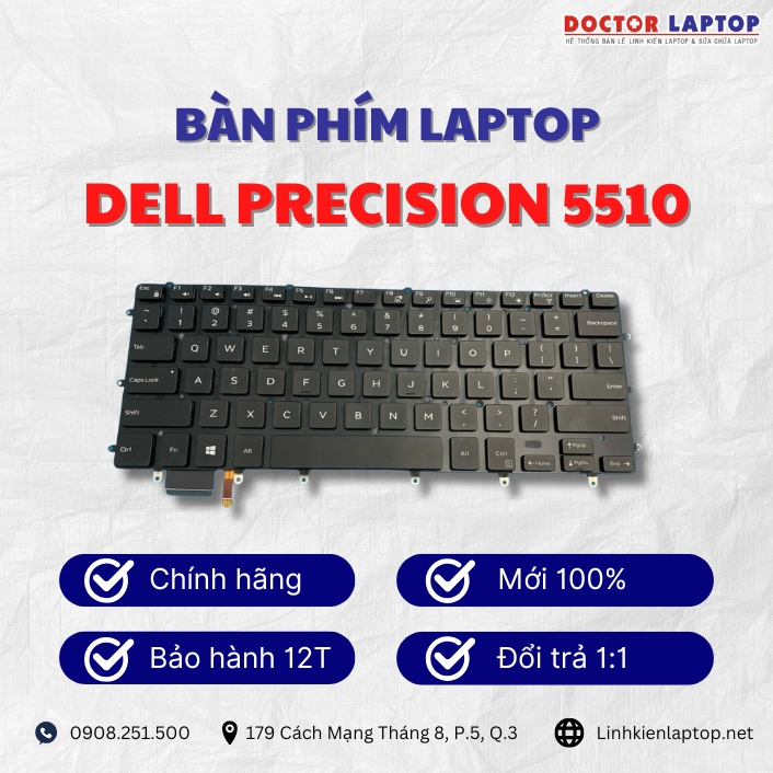 Gioi thieu ve ban phim laptop Dell Precision 5510