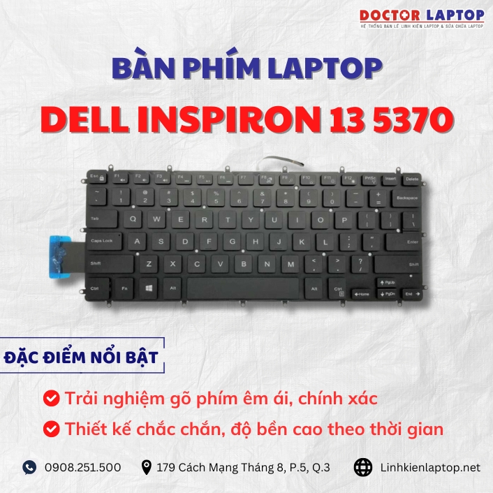 Cung cap thay ban phim laptop Dell Inspiron 13 5370 chinh hang gia tot nhat