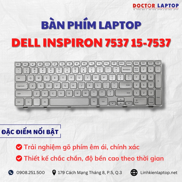 Cung cap thay ban phim laptop Dell Inspiron 7537 15 7537 chinh hang gia tot nhat