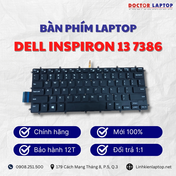 Gioi thieu ve ban phim laptop Dell Inspiron 13 7386