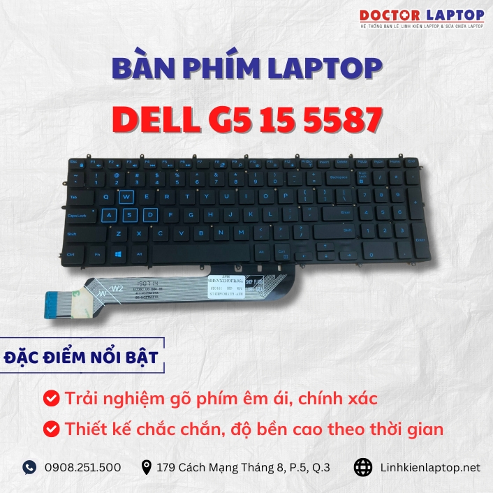 Cung cap thay ban phim laptop Dell G5 15 5587 chinh hang gia tot nhat