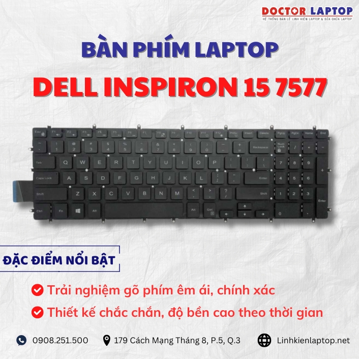 Cung cap thay ban phim laptop Dell Inspiron 15 7577 chinh hang gia tot nhat