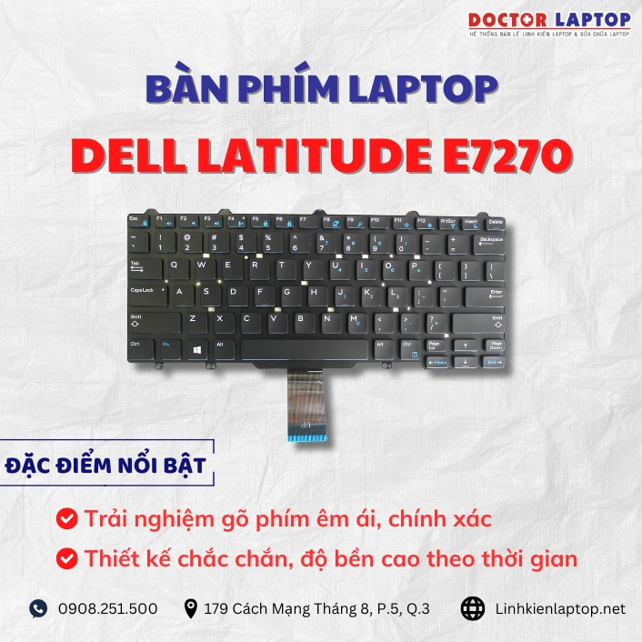 Cung cap thay ban phim laptop Dell Latitude E7270 chinh hang gia tot nhat