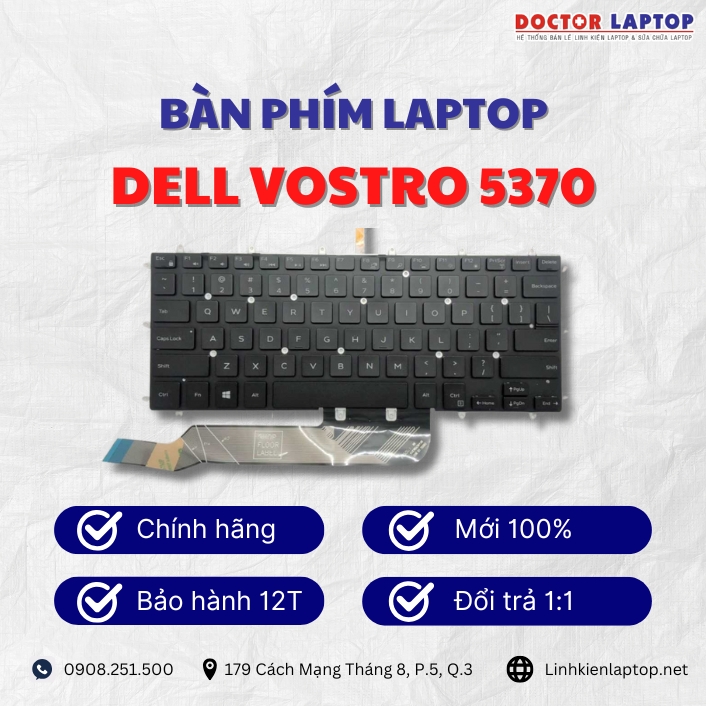 Gioi thieu ve ban phim laptop Dell Vostro 5370