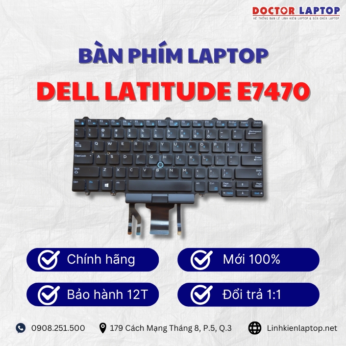 Gioi thieu ve ban phim laptop Dell Latitude E7470