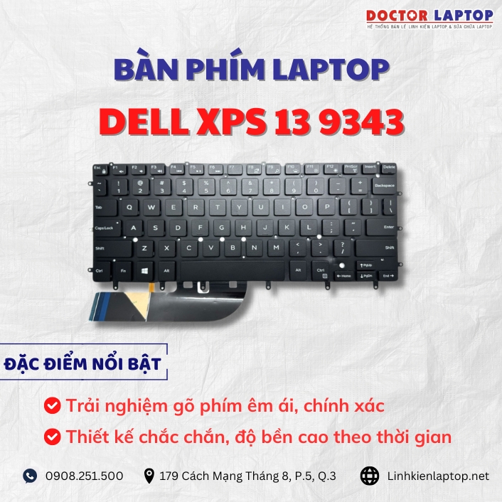 Cung cap thay ban phim laptop Dell XPS 13 9343 chinh hang gia tot nhat