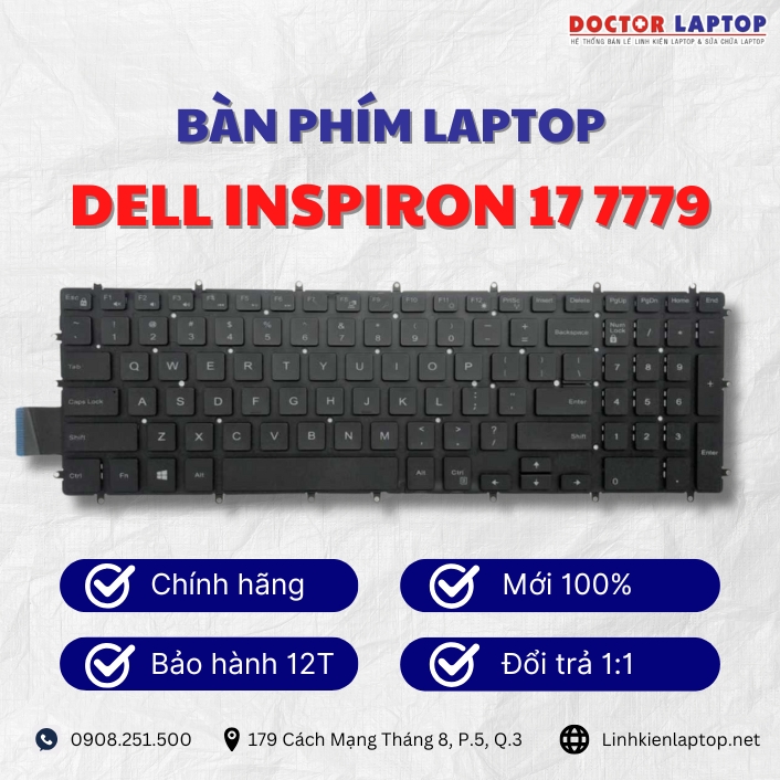 Gioi thieu ve ban phim laptop Dell Inspiron 17 7779