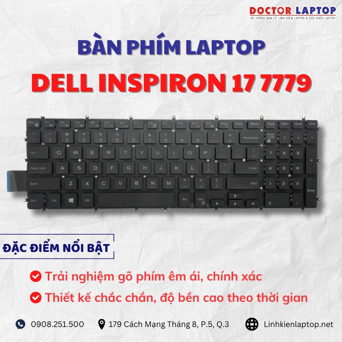 Cung cap thay ban phim laptop Dell Inspiron 17 7779 chinh hang gia tot nhat