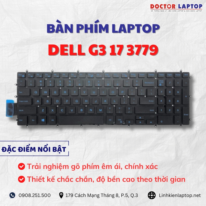 Cung cap thay ban phim laptop Dell G3 17 3779 chinh hang gia tot nhat