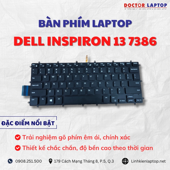 Cung cap thay ban phim laptop Dell Inspiron 13 7386 chinh hang gia tot nhat