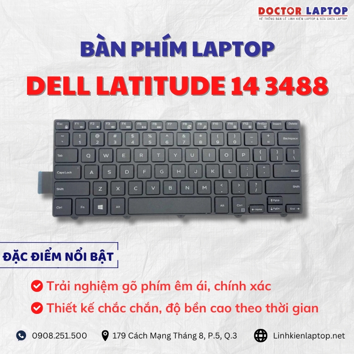 Cung cap thay ban phim laptop Dell Latitude 14 3488 chinh hang gia tot nhat