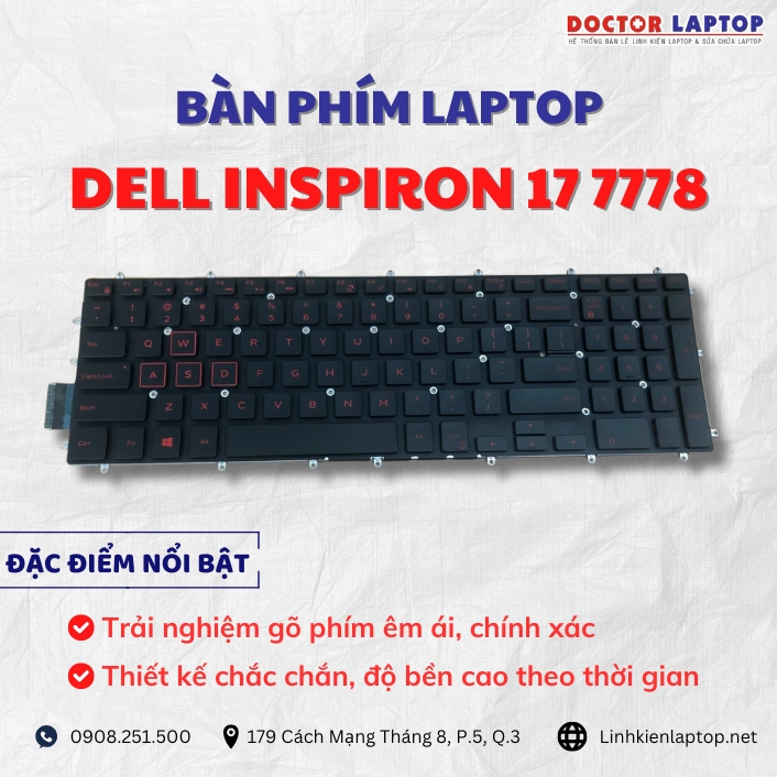 Cung cap thay ban phim laptop Dell Inspiron 17 7778 chinh hang gia tot nhat