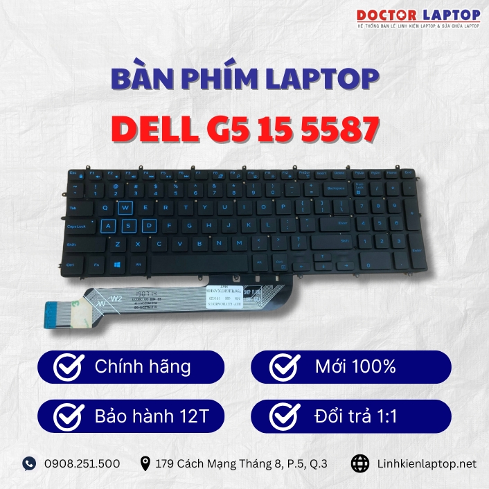 Gioi thieu ve ban phim laptop Dell G5 15 5587