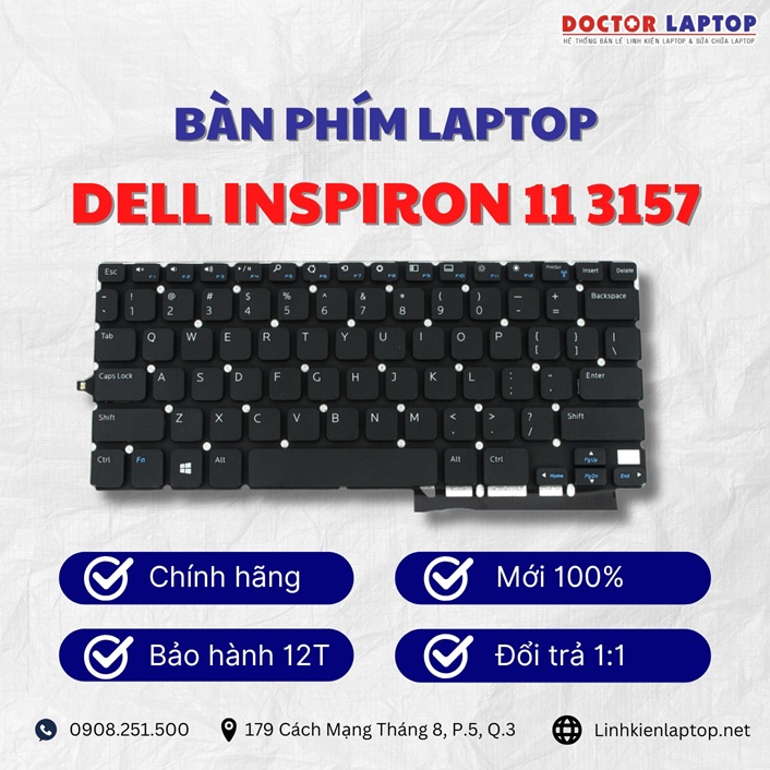 Gioi thieu ve ban phim laptop Dell Inspiron 11 3157