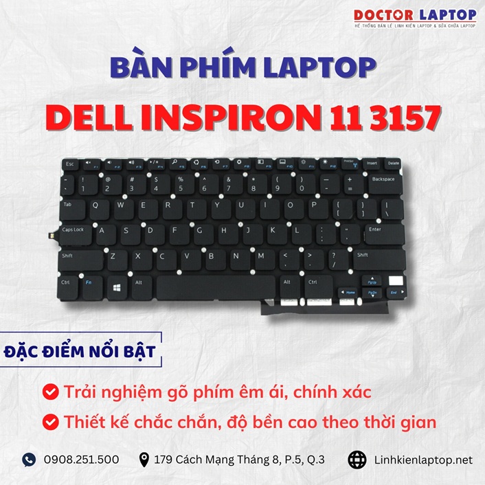 Cung cap thay ban phim laptop Dell Inspiron 11 3157 chinh hang gia tot nhat