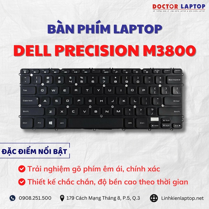 Cung cap thay ban phim laptop Dell Precision M3800 chinh hang gia tot nhat