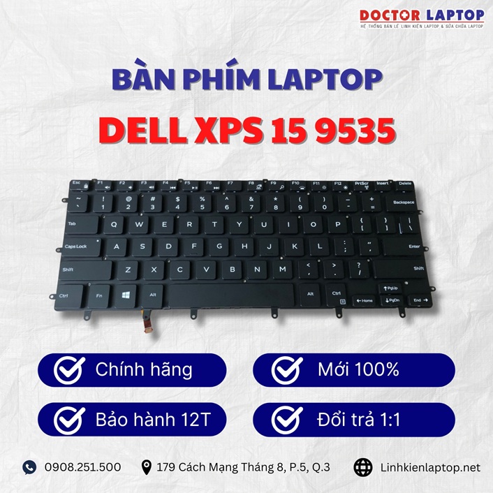 Gioi thieu ve ban phim laptop Dell XPS 15 9535