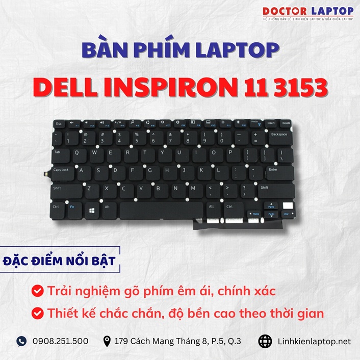Cung cap thay ban phim laptop Dell Inspiron 11 3153 chinh hang gia tot nhat