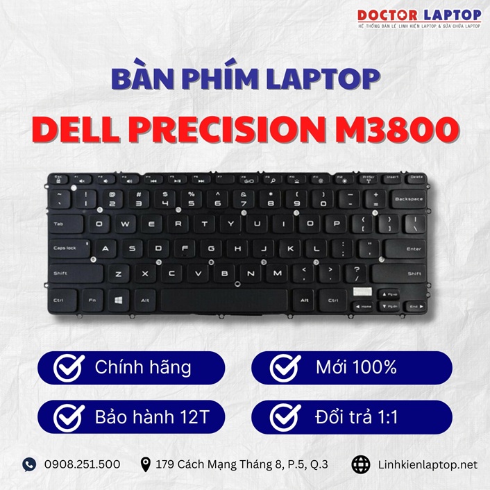 Gioi thieu ve ban phim laptop Dell Precision M3800