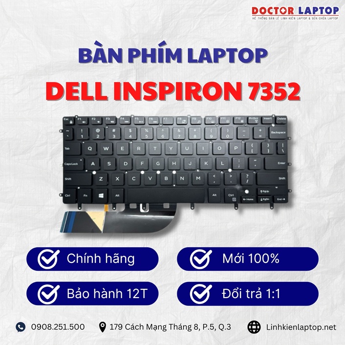 Gioi thieu ve ban phim laptop Dell Inspiron 7352
