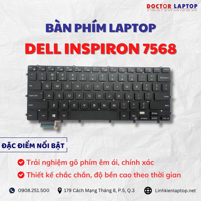Cung cap thay ban phim laptop Dell Inspiron 7568 chinh hang gia tot nhat
