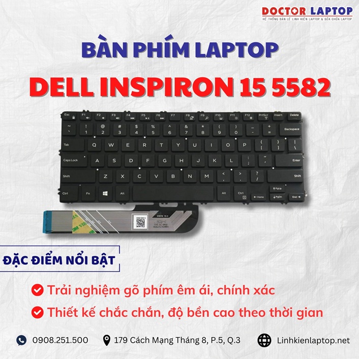 Cung cap thay ban phim laptop Dell Inspiron 15 5582 chinh hang gia tot nhat