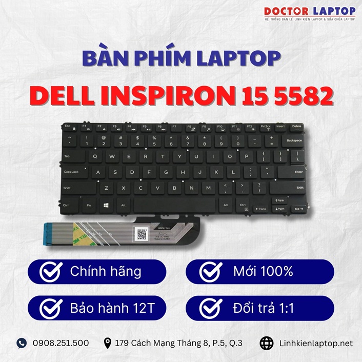 Gioi thieu ve ban phim laptop Dell Inspiron 15 5582