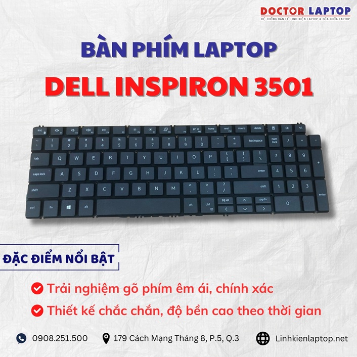 Cung cap thay ban phim laptop Dell Inspiron 3501 chinh hang gia tot nhat