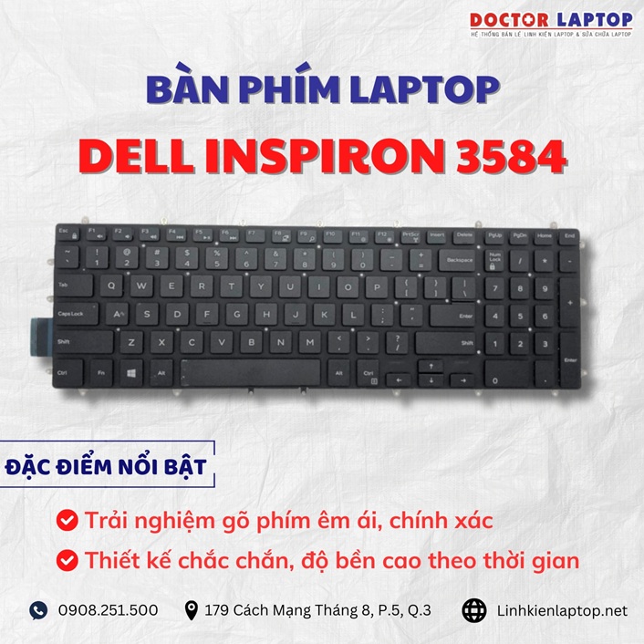 Cung cap thay ban phim laptop Dell Inspiron 3584 chinh hang gia tot nhat